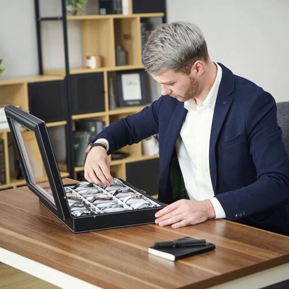 10 Grids Watch Box PU Leather Packaging Box Collection Storage Holder Box Jewelry Storage Packaging Box Watches Accessories