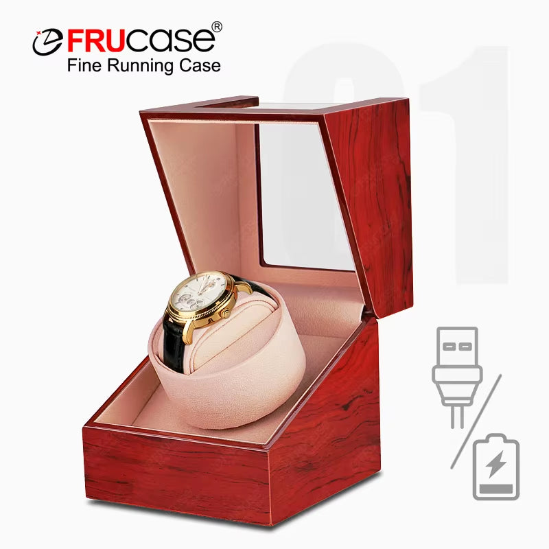 Wooden Watch Winder for Automatic Watches Watch Box Automatic Winder Use USB Cable / with Battery Option