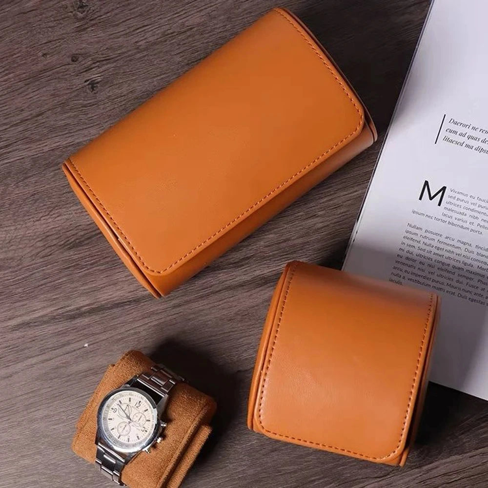 Watch Roll Travel Case Watch Box Organizer for Men with 1/2/3 Slots Watch Display Storage Portable Watch Rolls PU Leather Cases