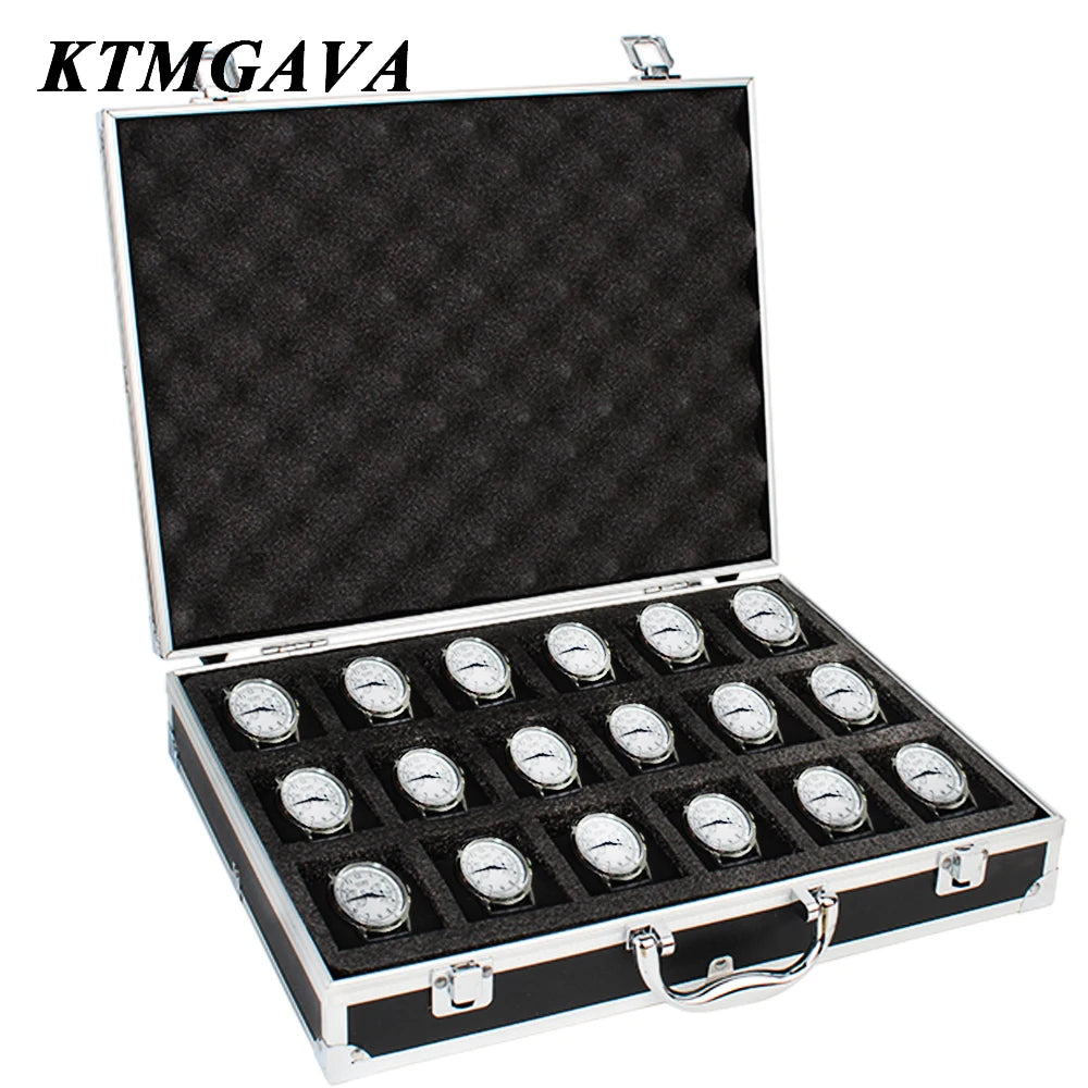 10/12/18 Grid Aluminum Alloy Black Watch Storage Box Jewelry Collection Box Portable Large Capacity Watch Box Quality Gift Box