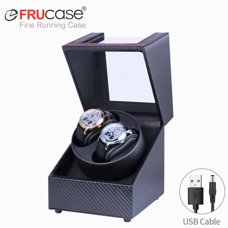 [2 Rotation Modes]  PU Watch Winder for Automatic Watches Watch Box 1-0 / 2-0