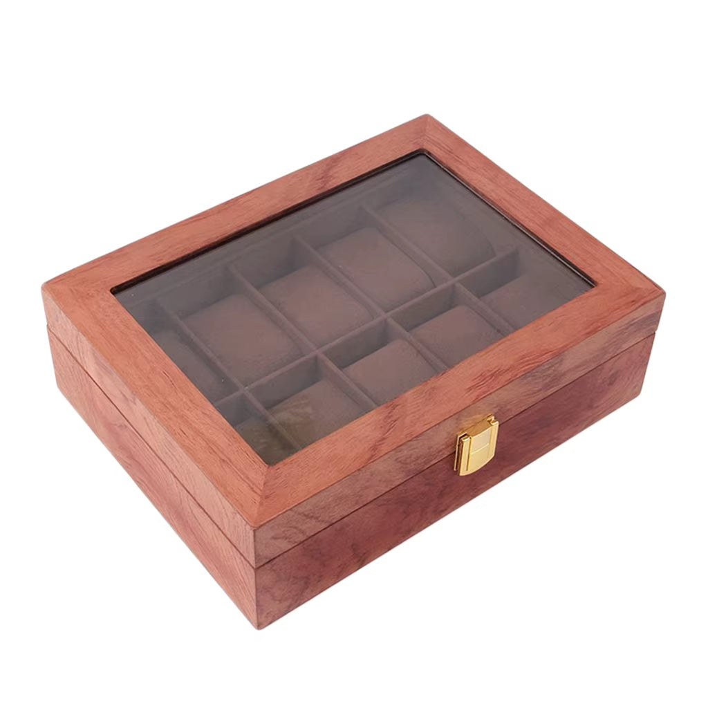 12 Slots Luxury Wooden Watch Box Watch Holder Box Organiser Portable Jewelry Storage Holder for Watches Men Women Gift New