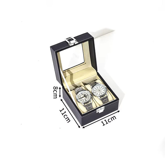 DELESYS Eco-Friendly Leather Classic Best Selling Style Dust-Proof Watch Storage Display Box with Lock Glass Window Watch Box