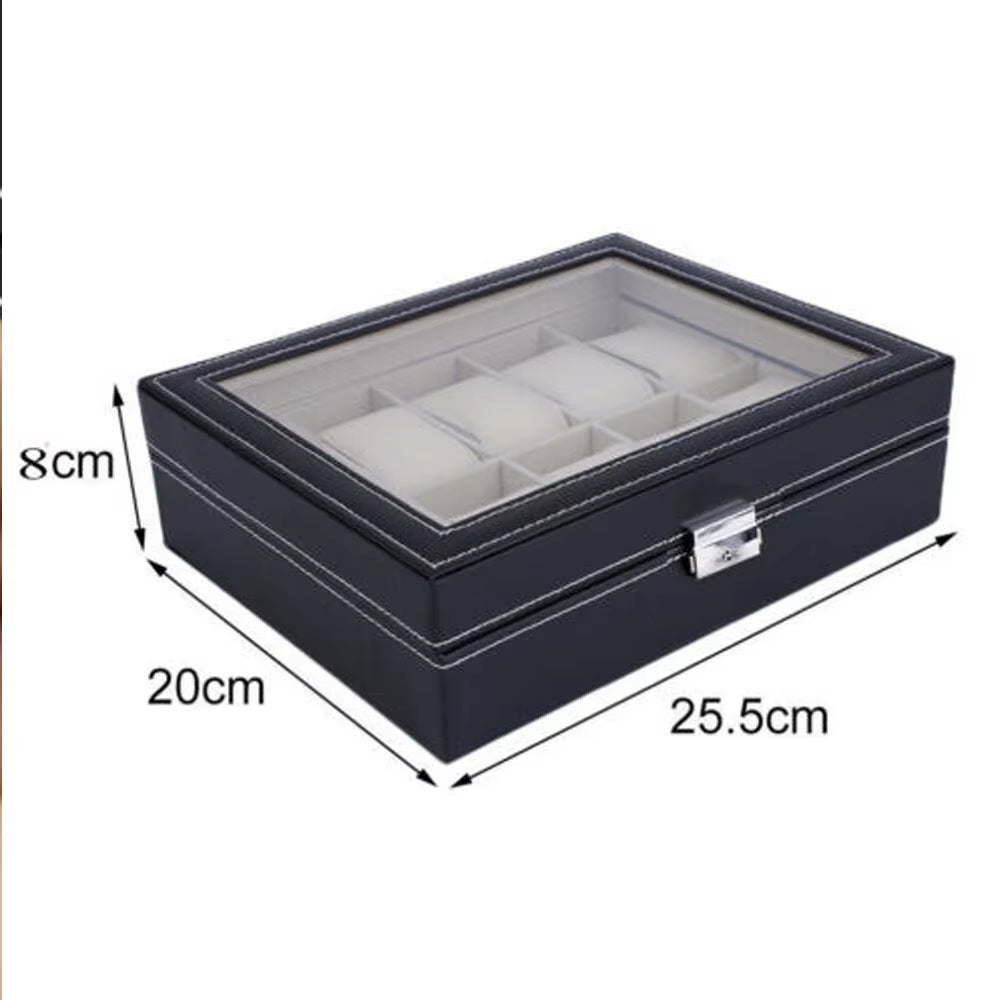 10 Grids Watch Box PU Leather Packaging Box Collection Storage Holder Box Jewelry Storage Packaging Box Watches Accessories