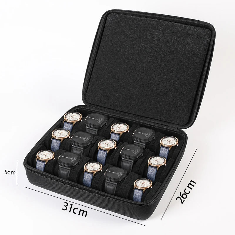 Watch Box Organizer for Men or Women，Watch Travel Case Portable Storage Watch Display Holder for Wristwatches and Smart Watches