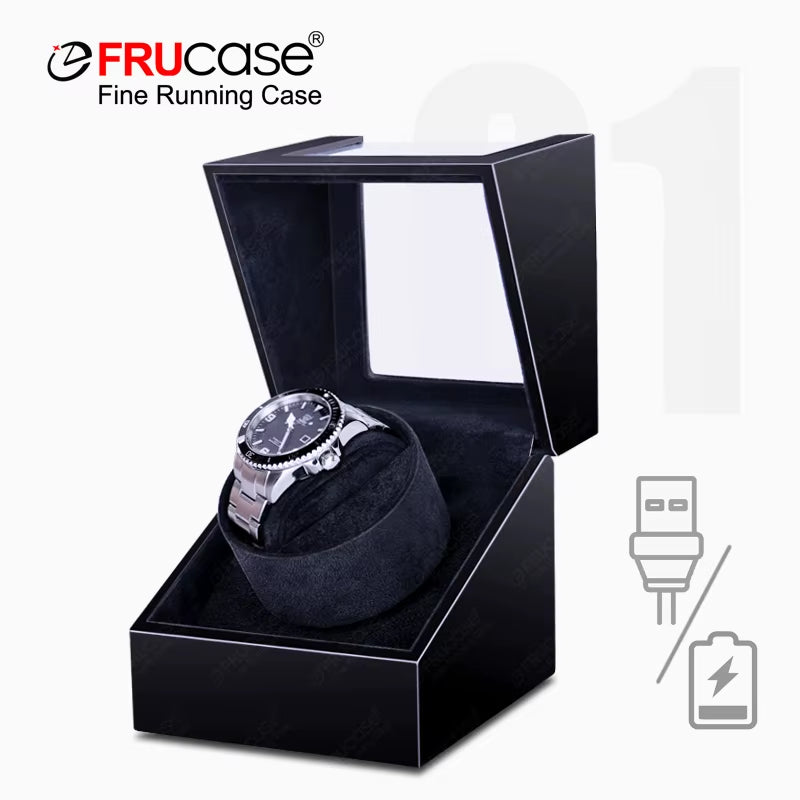 Wooden Watch Winder for Automatic Watches Watch Box Automatic Winder Use USB Cable / with Battery Option