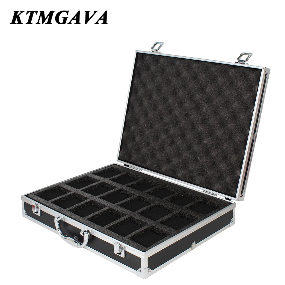 10/12/18 Grid Aluminum Alloy Black Watch Storage Box Jewelry Collection Box Portable Large Capacity Watch Box Quality Gift Box