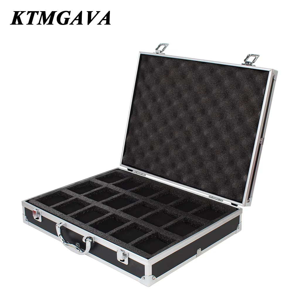 10/12/18 Grid Aluminum Alloy Black Watch Storage Box Jewelry Collection Box Portable Large Capacity Watch Box Quality Gift Box