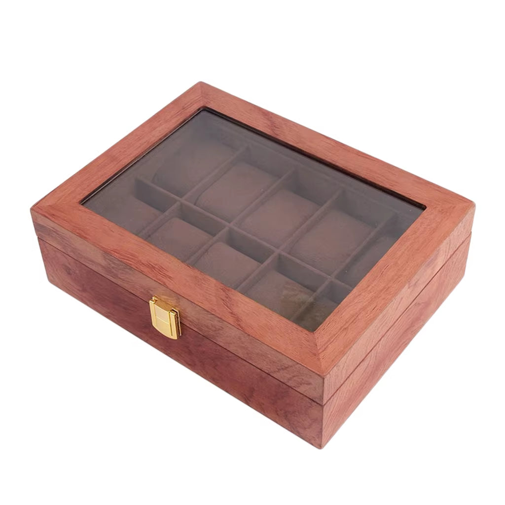 12 Slots Luxury Wooden Watch Box Watch Holder Box Organiser Portable Jewelry Storage Holder for Watches Men Women Gift New