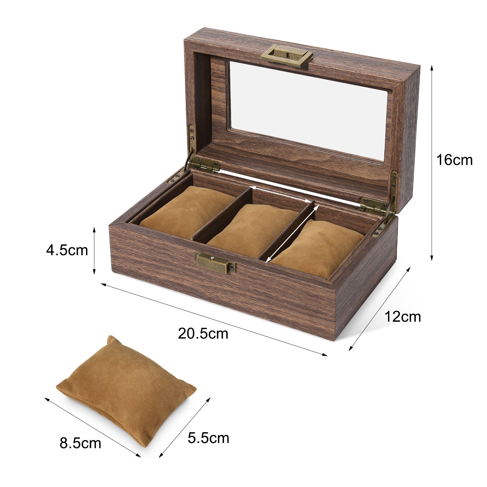 3-12 Grids Wooden Watch Box Jewellry Display Storage Organiser Case Gift for Men
