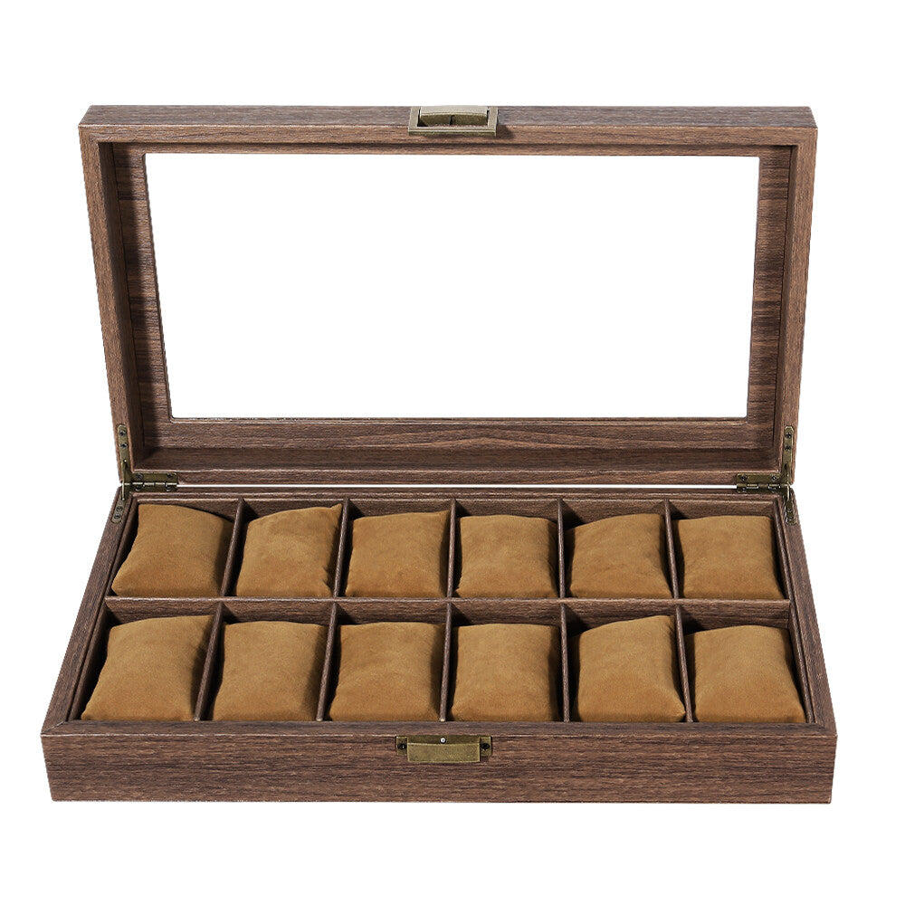3-12 Grids Wooden Watch Box Jewellry Display Storage Organiser Case Gift for Men