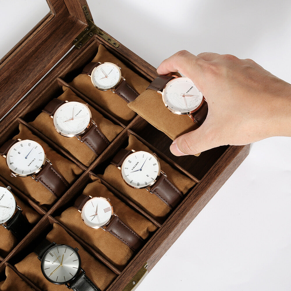 3-12 Grids Wooden Watch Box Jewellry Display Storage Organiser Case Gift for Men