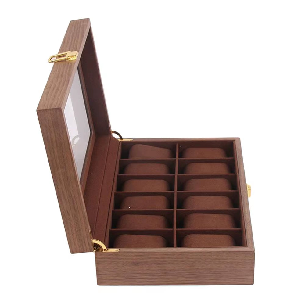 12 Slots Luxury Wooden Watch Box Watch Holder Box Organiser Portable Jewelry Storage Holder for Watches Men Women Gift New