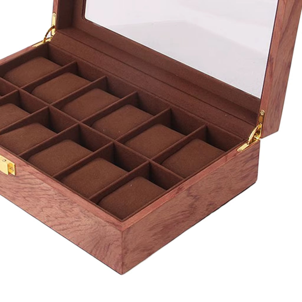 12 Slots Luxury Wooden Watch Box Watch Holder Box Organiser Portable Jewelry Storage Holder for Watches Men Women Gift New