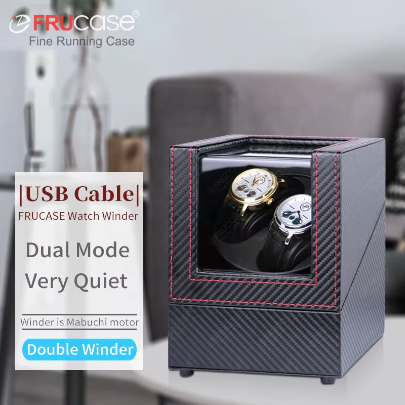 [2 Rotation Modes]  PU Watch Winder for Automatic Watches Watch Box 1-0 / 2-0