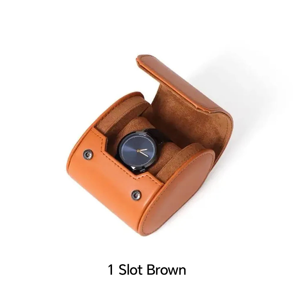 Watch Roll Travel Case Watch Box Organizer for Men with 1/2/3 Slots Watch Display Storage Portable Watch Rolls PU Leather Cases