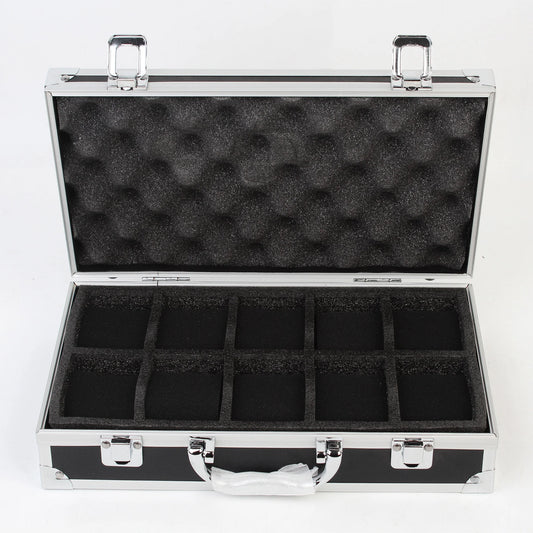 10/12/18 Grid Aluminum Alloy Black Watch Storage Box Jewelry Collection Box Portable Large Capacity Watch Box Quality Gift Box