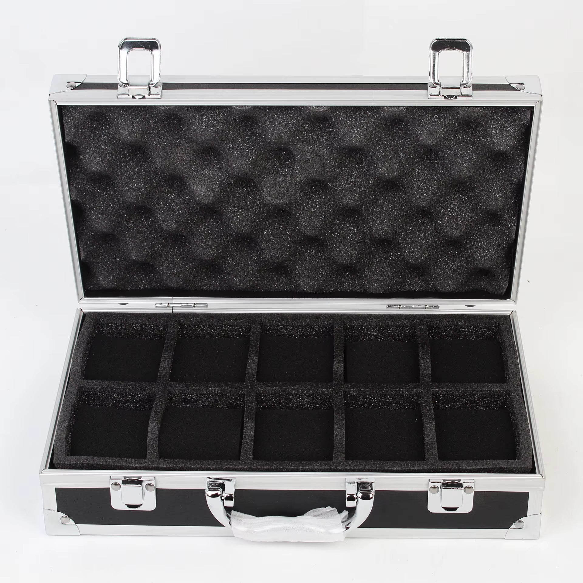 10/12/18 Grid Aluminum Alloy Black Watch Storage Box Jewelry Collection Box Portable Large Capacity Watch Box Quality Gift Box