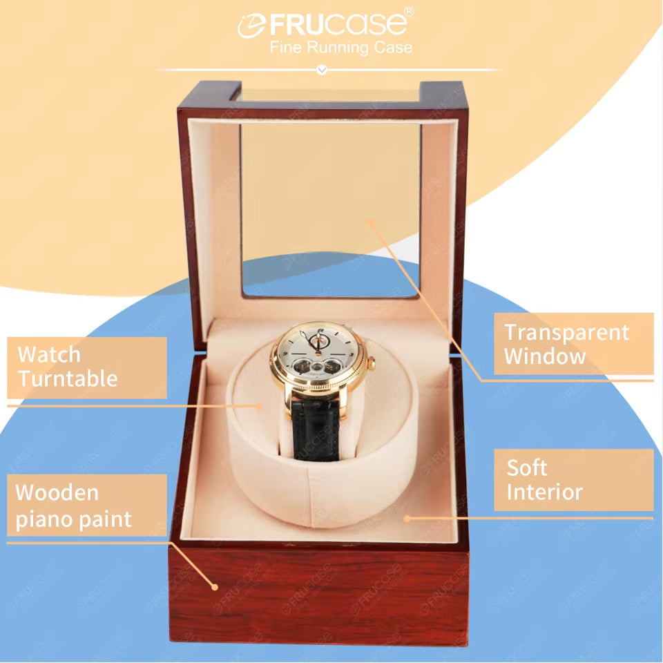 Wooden Watch Winder for Automatic Watches Watch Box Automatic Winder Use USB Cable / with Battery Option