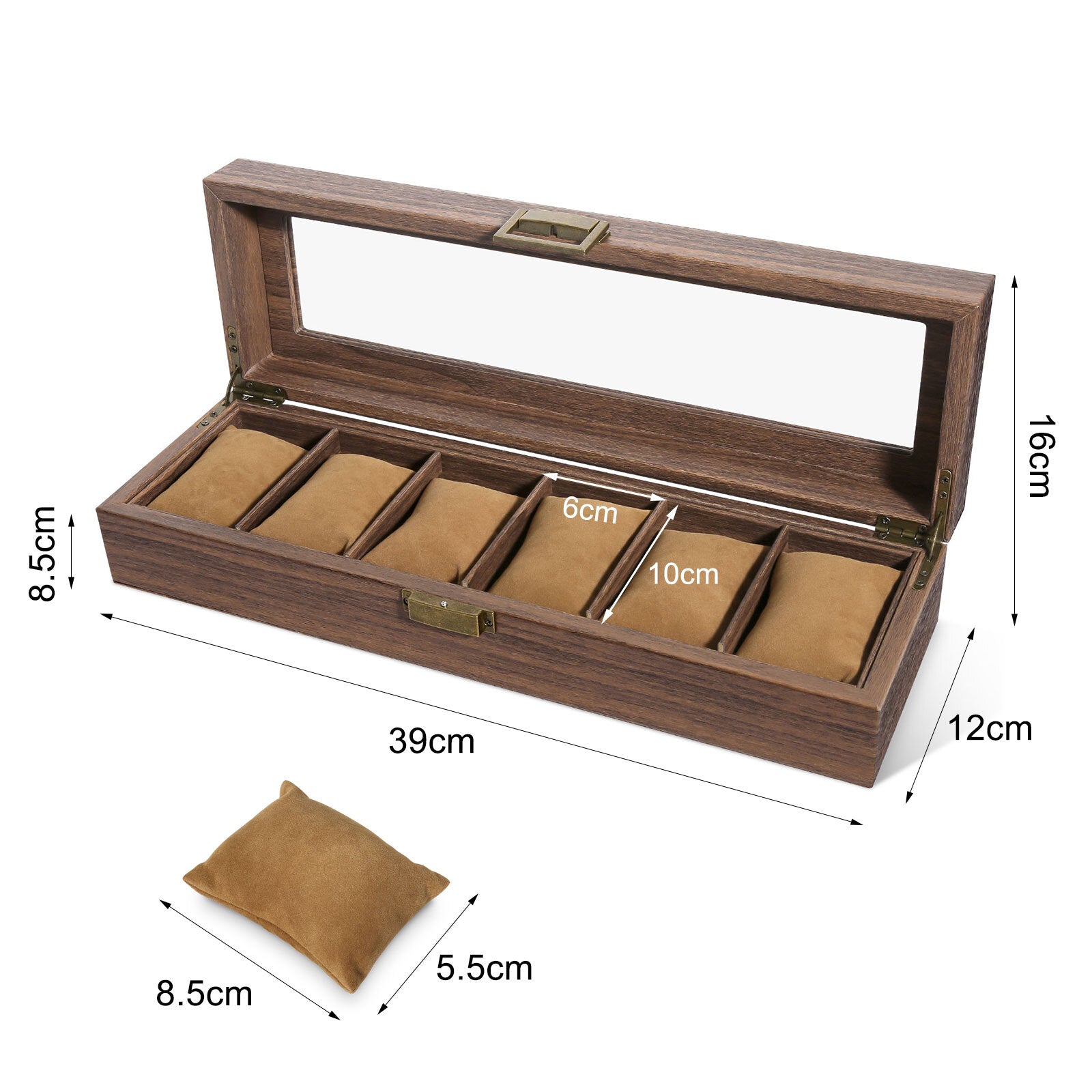 3-12 Grids Wooden Watch Box Jewellry Display Storage Organiser Case Gift for Men
