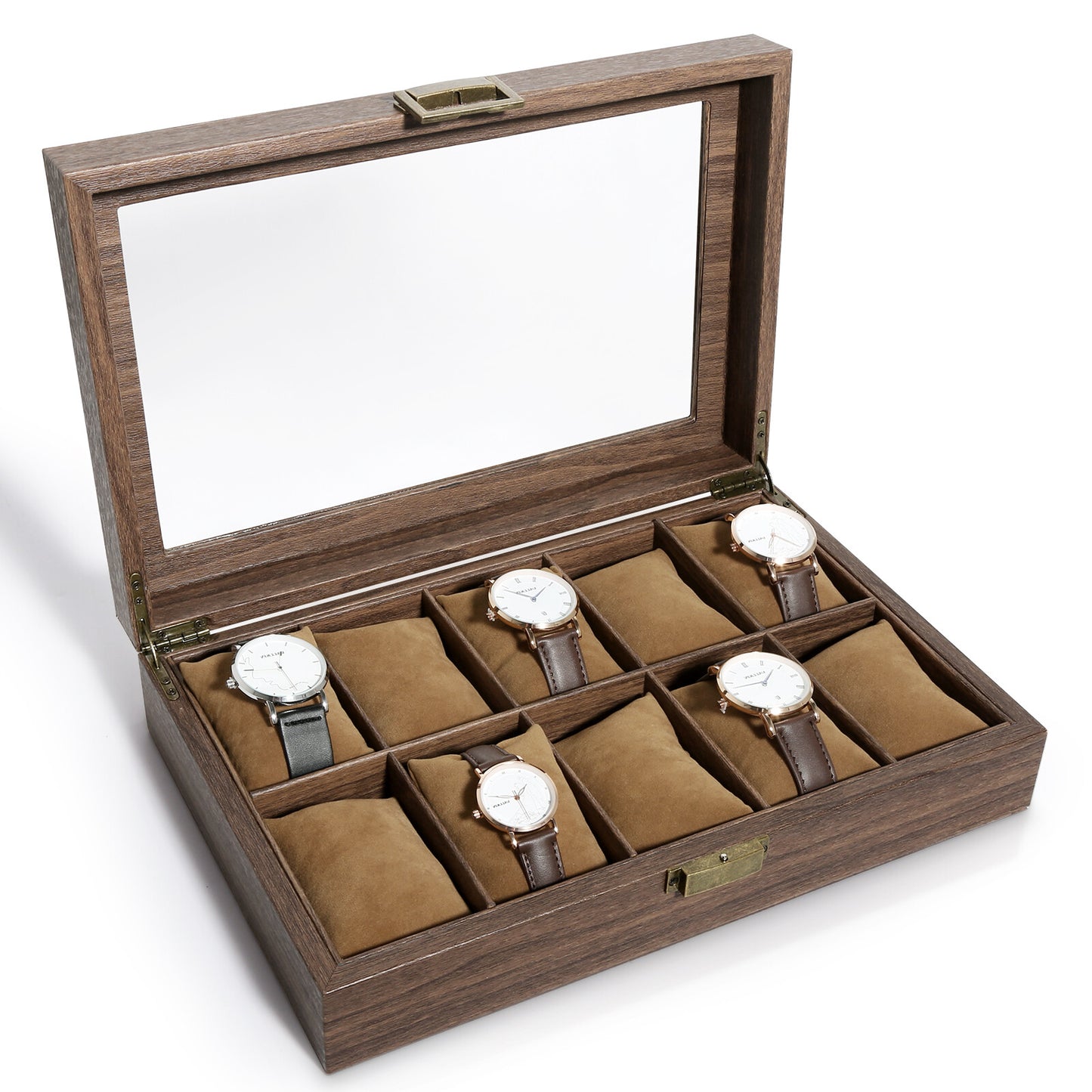 3-12 Grids Wooden Watch Box Jewellry Display Storage Organiser Case Gift for Men