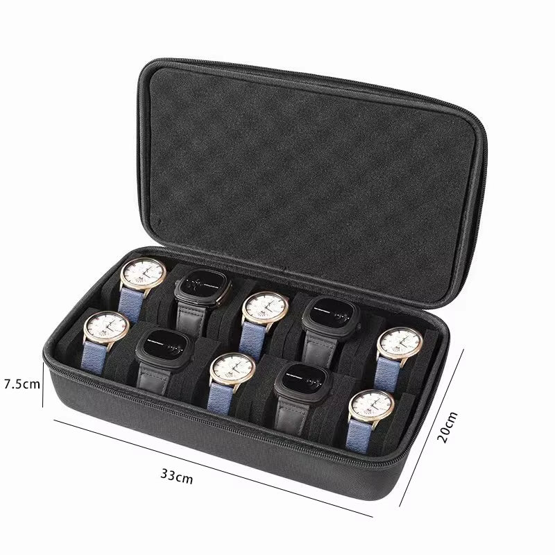 Watch Box Organizer for Men or Women，Watch Travel Case Portable Storage Watch Display Holder for Wristwatches and Smart Watches