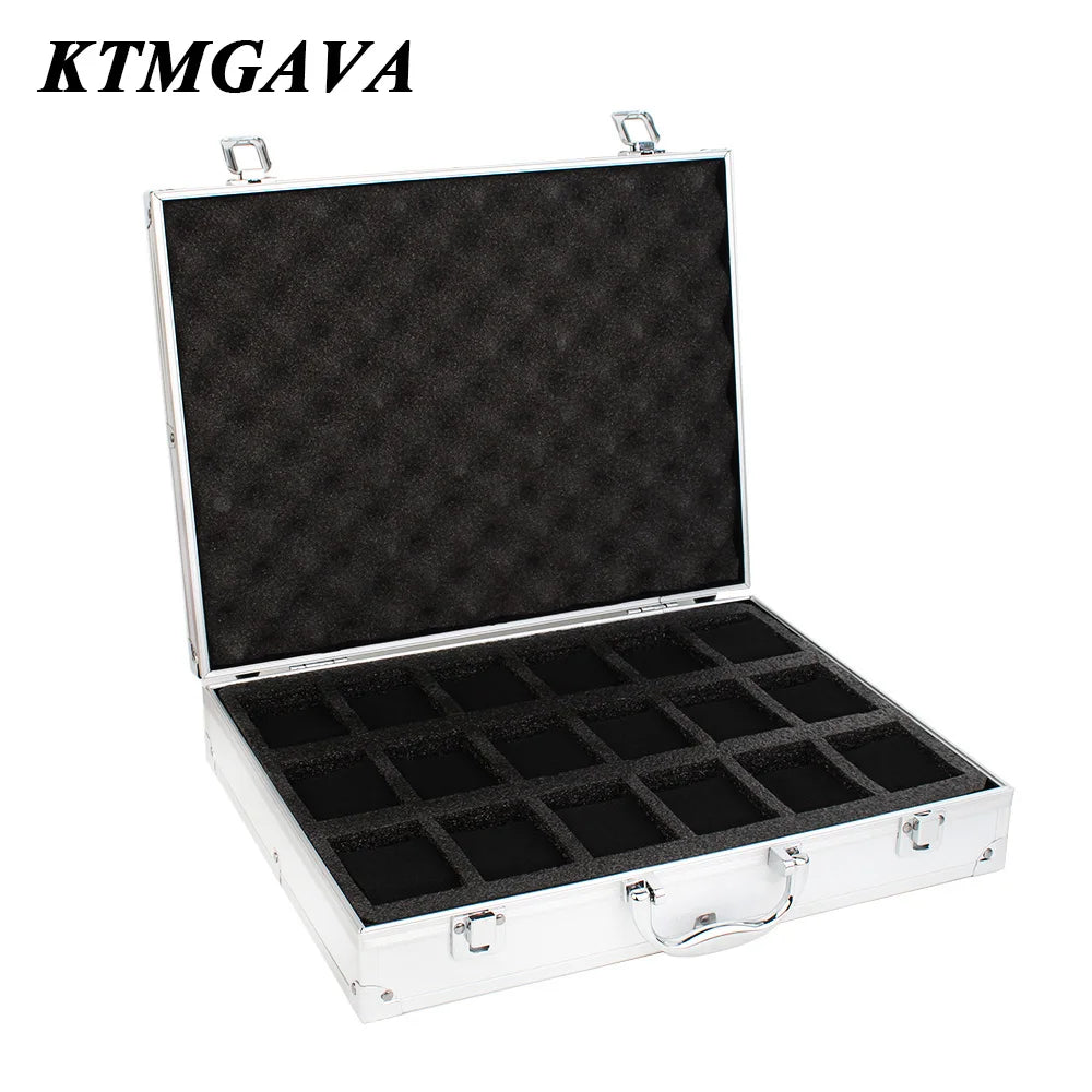 10/12/18 Grid Aluminum Alloy Black Watch Storage Box Jewelry Collection Box Portable Large Capacity Watch Box Quality Gift Box