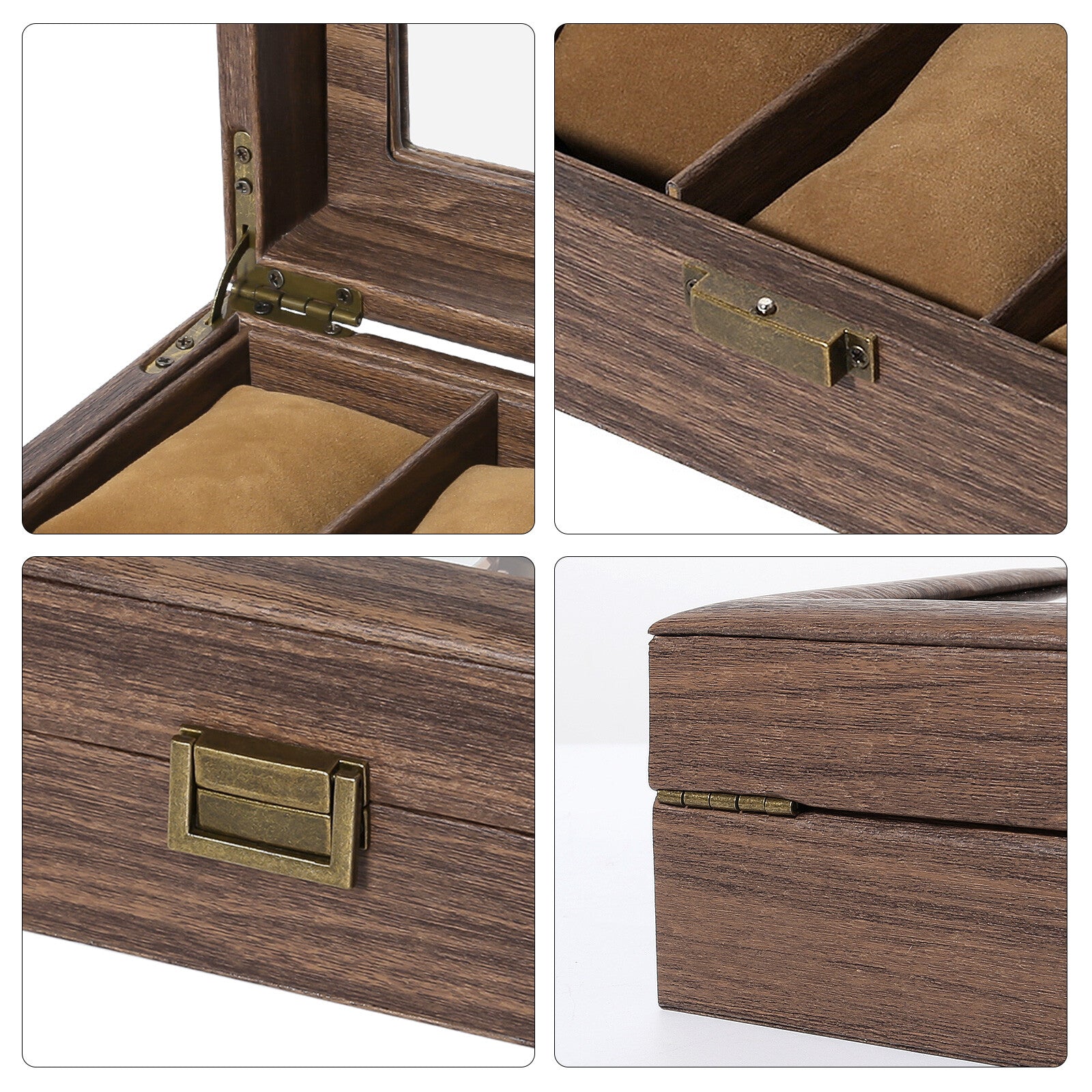 3-12 Grids Wooden Watch Box Jewellry Display Storage Organiser Case Gift for Men