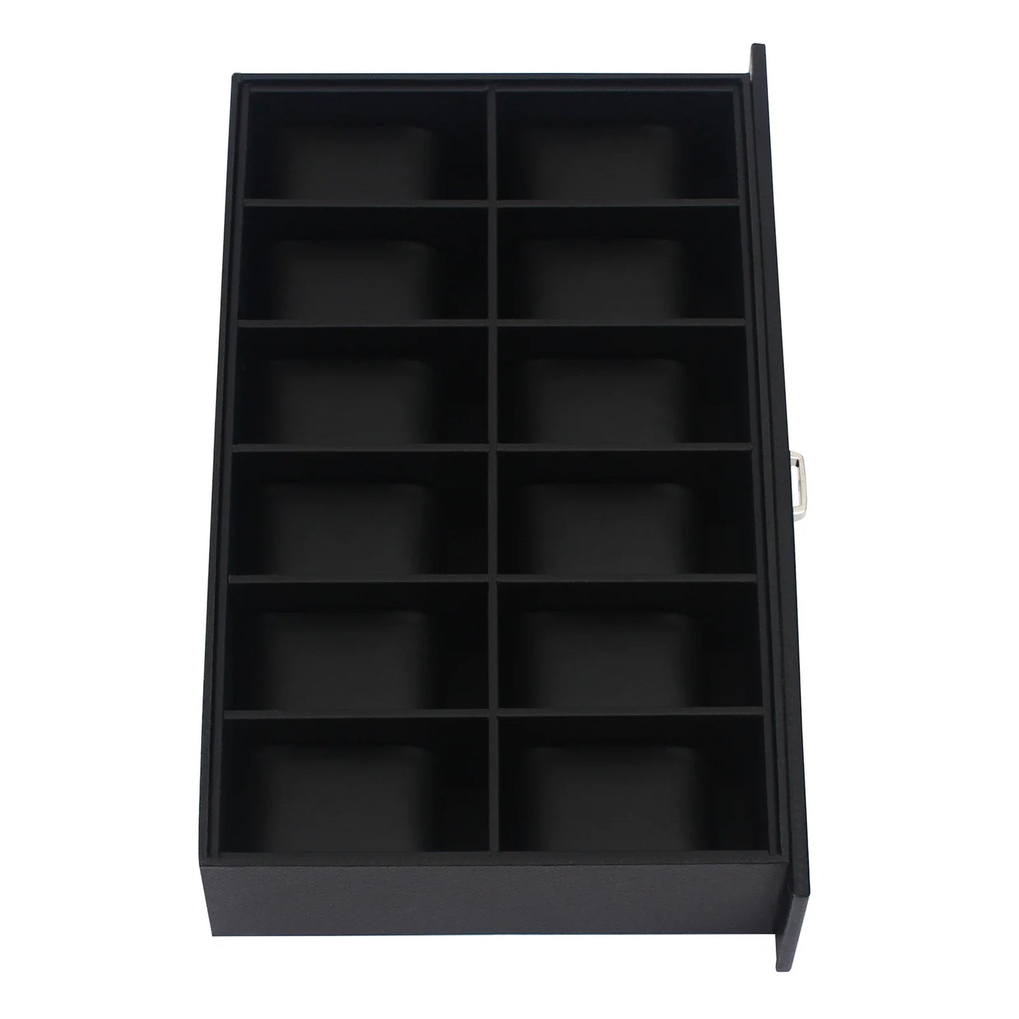 NEW 2 Layers 24 Compartments Watch Box Mens Case Glass Top Display Gift Organizer Lockable Black