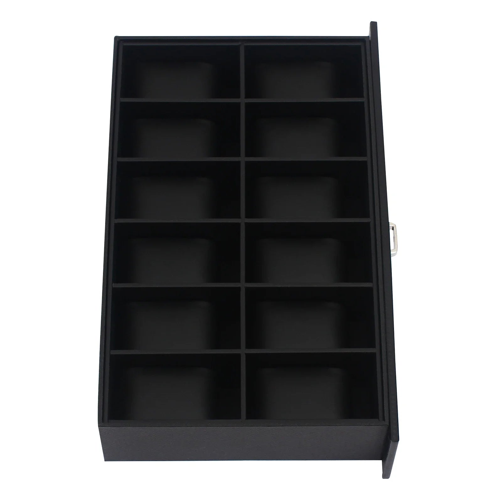 NEW 2 Layers 24 Compartments Watch Box Mens Case Glass Top Display Gift Organizer Lockable Black