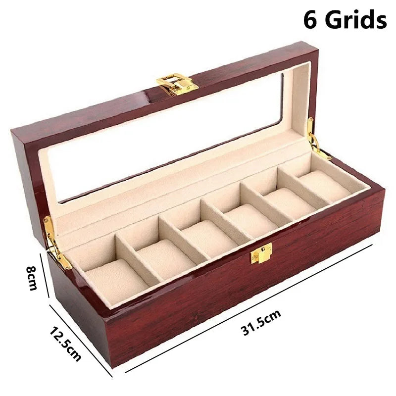 Red Wooden Watch Box Chinese Style Smooth Wood Environmental Protection Jewelry Watch Storage Case Red Wood Watch Protection Box