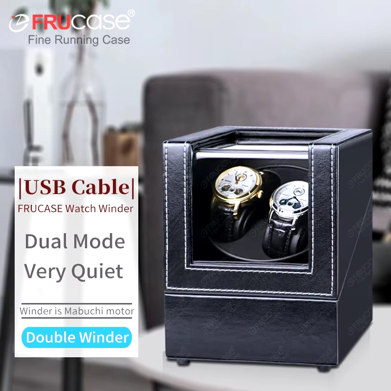 [2 Rotation Modes]  PU Watch Winder for Automatic Watches Watch Box 1-0 / 2-0
